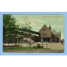 CT Hartford Railway Station Color View Of Railroad Station ct_album, ct_bo~472