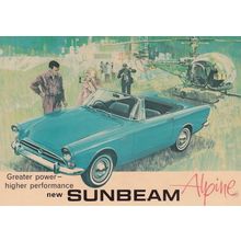 Sunbeam Alpine Classic Car Advertising Poster Postcard