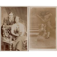 Dog Training 2x Antique Scotty Dogs Real Photo Postcard s