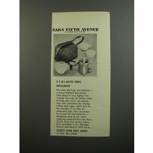 1953 Saks Fifth Avenue Auto-Perculator Advertisement