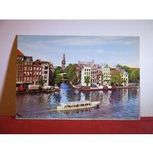 BINNEN-AMSTEL, AMSTERDAM, HOLLAND unused vintage postcard dated 1959 /