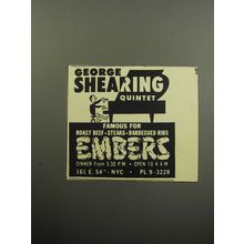 1957 Embers Restaurant Advertisement - George Shearing Quintet
