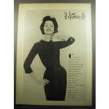 1957 B. Altman & Co. Basic Dress Ad - Closeup of the Basic Dress Spring Edition
