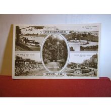 multiview, RYDE, ISLE OF WIGHT. used vintage postcard RP 1938 pm #