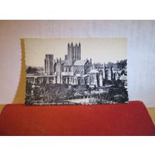 WELLS CATHEDRAL FROM TOR HILL, SOMERSET unused postcard RP by Harvey Barton Ltd=