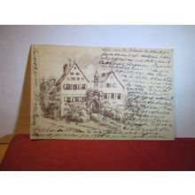 GERMANY used antique postcard with GROSSENSEEBACH 1897 pm and Bavarian stamp =