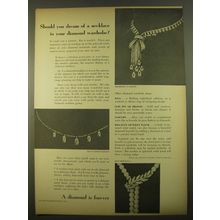 1961 De Beers Diamonds Advertisement - Should you dream of a necklace