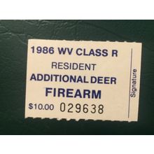 ICOLLECTZONE US West Virginia 1986 Resident Firearm Class R Stamp VF NH