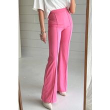 Sachet Pink High Waist Central Seam Flared Pants