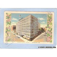 CT Bridgeport Stratfield Hotel Street Scene Intersection w/Old Cars ct_box~253