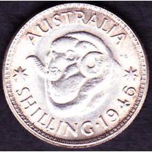 1946 Australia 1 Shilling Silver Coin