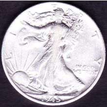 1945 S USA 50 Cents Silver Coin Liberty Walking