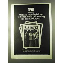 1973 USO United Service Organization Ad - Feel Closer