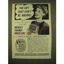 1947 American Booksellers Association Ad - The gift that can't be wrong