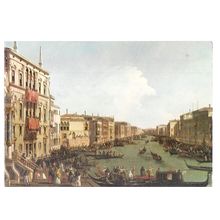 VENICE, A REGATTA ON THE GRAND CANAL, by Canaletto unused vintage postcard. =