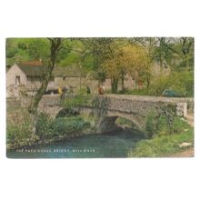 THE PACK HORSE BRIDGE, MILL DALE, DERBYSHIRE unused vintage postcard =