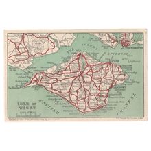 ISLE OF WIGHT map unused vintage postcard by G Dean of Sandown..1960s #