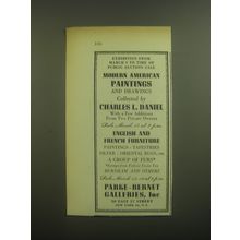 1946 Parke-Bernet Galleries, Inc. Ad - Exhibition Collected by Charles L. Daniel