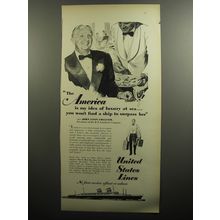 1951 United States Lines Cruise Ad - The America is my idea of luxury at sea