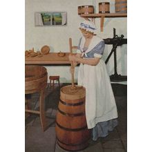 Victorian Female Dairy Worker Uniform Photo Postcard