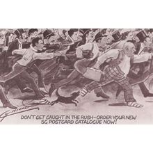 Rush Hour 1970s Central London Card Dealer Advertising Postcard