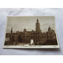 CITY CHAMBERS, GEORGE SQUARE, GLASGOW.. unused vintage postcard RP by Rawlston =