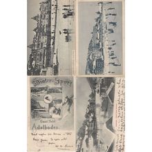 Adelboden Winter Skiing Old Advertising Grand Hotel 4x Swiss Postcard s