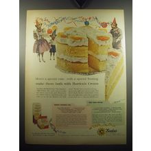1957 Borden's Cream Ad - recipe for Centennial Cake and Fruit Cream Frosting
