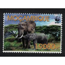 Mozambique WWF Savannah Elephant with Calf 2002 MNH SG#1644 MI#2396 Sc#1587d