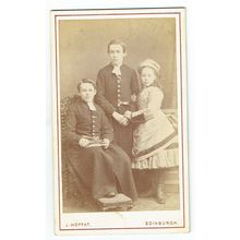Victorian cdv photo two boys & girl Edinburgh photographer