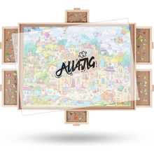 ALL4JIG 1500 Pieces Rotating Puzzle Board with 6 Drawers and Cover,25"X34"Portab