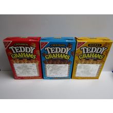 Nabisco 1990s Teddy Grahams Snacks Boxes & Set of 3 Teddy Holograms Grahams