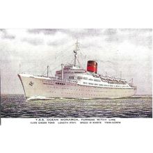 Furness Lines SS OCEAN MONARCH Art Postcard (J. Salmon 5183)