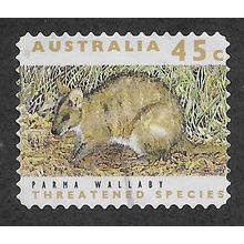 AUS 1992 45c(S/A) 'PARMA WALLABY'(PHOS BANDS)(LITHO) FINE USED (EBID60-037)