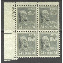 828 24c Benjamin Harrison Fine MNH Plt/4 UL 22828 Y0122