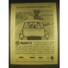 1963 MG Magnette Car Ad - Relaxed motoring to-day needs Magnette performance