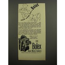 1952 Bolex H8 Movie Camera Ad - Grow along with a Bolex