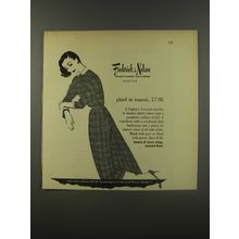 1956 Frederick & Nelson L'Aiglon Dress Ad - plaid in transit, 17.95