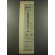 1956 Dominique France French Braid and Bow Ties Ad - New neat french braid