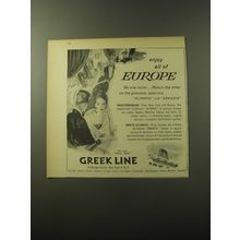 1960 Greek Line Cruise Line Ad - Enjoy all of Europe