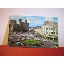 CASTLE SQUARE, CAERNARVON, WALES. used vintage postcard 1972 pm =
