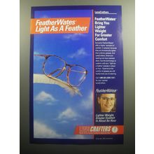 1993 LensCrafters FeatherWates Glasses Advertisement