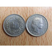 Switzerland 1965 20 Rappen Coin