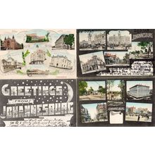 Johannesburg South Africa 4x Old Big Letter Greeting Postcard s