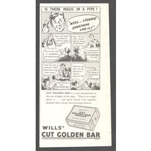 CUT GOLDEN BAR pipe tobacco by W.D. & H.O. Wills :- Original Vintage 1953 Advert