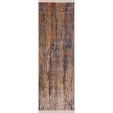 2' X 6' Beige Abstract Distressed Runner Rug