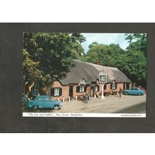 Postcard Dorset hinton New Forest John Hinde BM3/27 The Cat and Fiddle Pub cars
