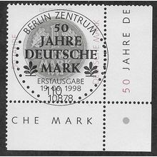 GER 1998 100pf '50TH ANN OF GERMAN MARK'(CORNER MARGIN) FINE USED (EBID53-882)