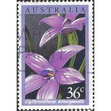 AUSTRALIA, FLOWER, Elythranthera emarginata, violet 1986, 36c, #5