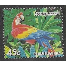 AUS 1994 45c 'AUSTRALIAN ZOO'S -SCARLET MACAW ' FINE USED (EBID68-105)